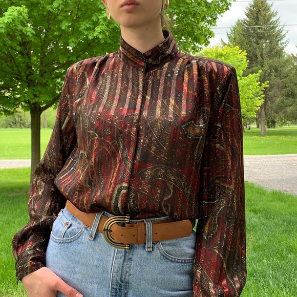 Yves St. Clair Tops - Vintage paisley secretary blouse top